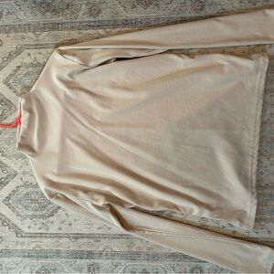 Beige Long Sleeve Turtleneck Top